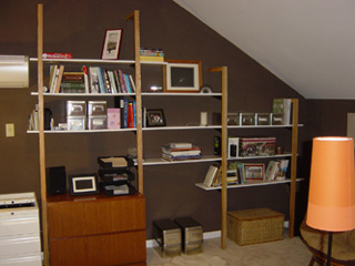 The shelves we built in the loft