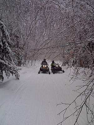 Snowmobiling near Jay VT