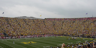 The wave at Michigan Stadium.