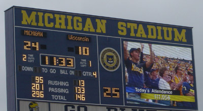 Big House attendance - 196th 100k+ game in a row.