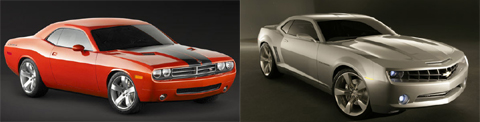 2006 Challenger concept & 2006 Camaro concept