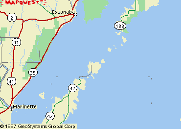 Green Bay area map